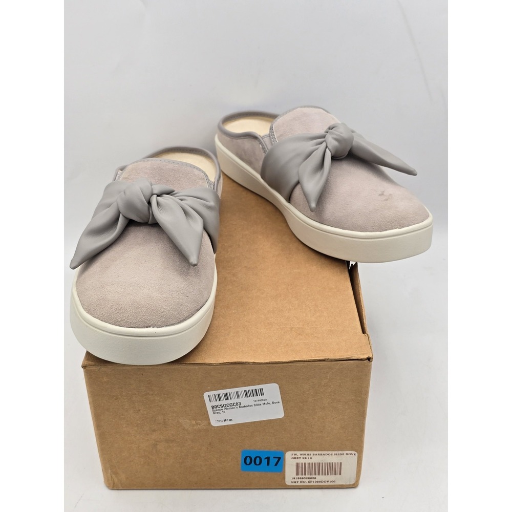 Spenco Barbados Orthopedic Suede Slide Mules "Dove Grey" Women's Sz 10 M